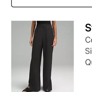 Lululemon High Rise Black Wide Leg Slit Ankle Pant, Sz M